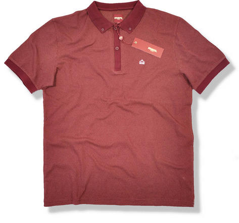 Merc Mod Micro Pin Dot Button Down Polo Shirt Wine  Preview